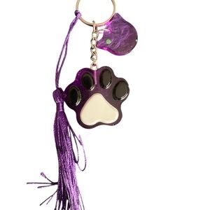 Purple Paw Keychain with Tassel